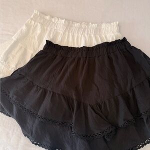 Two skirts with built in shorts